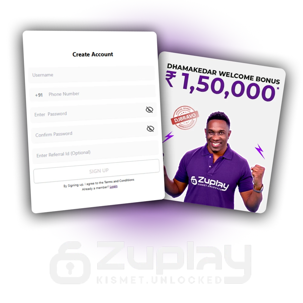 Register a new account at Zuplay official casino in just a few simple steps.