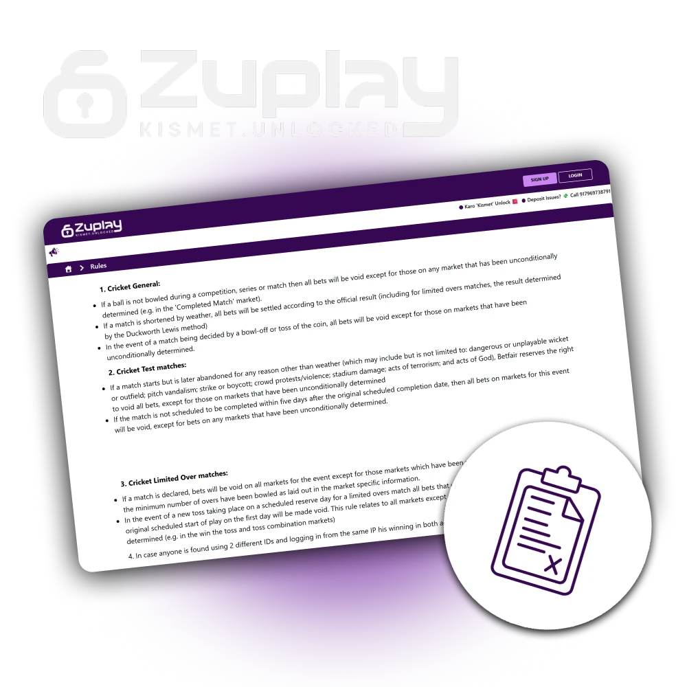 Check the official Zuplay casino rules before starting to play.